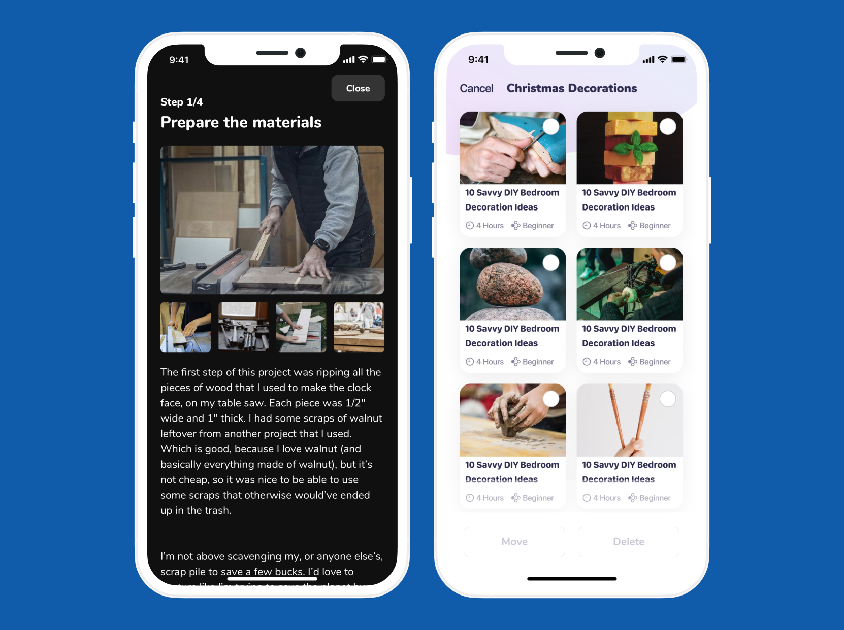 Skeuomo step instructions and collections